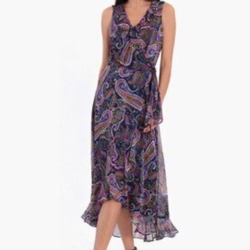 London Times Black Paisley Dress - Picture 1 of 12